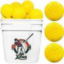 Xifua Bucket Pitching Machine Baseballs 16 Pack - 60 MPH High Bouncy Yellow Dimpled Practice Balls | Lightweight & Durable for Batting/Fielding Training | Indoor/Outdoor All Ages