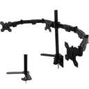 3 Monitor Desk Mount  Triple Monitor Stand Fits 17-32 Inch Screens (Max 19.8 lbs Each)  Adjustable Computer Stand  VESA Compatible  Clamp/Grommet Base  Perfect for Home & Office