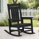 KINGYES Oversized Rocking Chair, Black