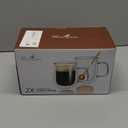 Double Walled Glass Coffee Mugs 16 OZ, Borosilicate Glass Coffee Cups Set of 2 with Spoons, Insulated Clear Coffee Mug for Hot Beverages, Cappuccino, Latte, Tea Bag.