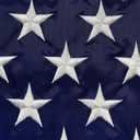 WDGG Embroidered American Flag 28 x 44 on Stick - Sewn Stripes Applique - 4th of July Patriotic Double Sided US Flag for Outdoor (Pole Not Included)