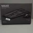 Ergonomic Wireless Keyboard and Mouse Combo, 30dB Quiet Full Size Keyboard Set with Wave Keys & Soft Palm Rest, Dual-System Switch for Windows/Mac, Ideal for Business Teams Home OfficeSablute (Black)