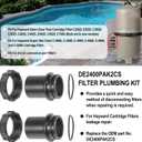 DE2400PAK2CS Filter Plumbing Kit Replacement Parts Fit For Hayward Swim Clear Pool Cartridge Filter C2020 C2025 C3020 C3025 C4020 C4025 C5020 C5025 C7000, For Hayward Super Star Clear C2000 - C5500
