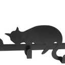 Evelots Over The Door 4 Hook Towel/Coat Rack Hanger Organizer, Kitty Cat Design-Easy No Tool Installation-Black Iron-Holds 20 lbs.