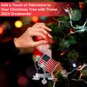Christmas Ornament  President Trump American Flag Design with 2024 Tag, Make America Great Again Keepsake Tree Decoration