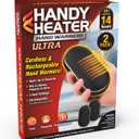 Handy Heater Hand Warmers Ultra - Rechargeable & Cordless with 3 Heat Settings - Portable, Battery Powered, Lightweight - Up To 7 Hours of Run Time Per Warmer - Cold Weather & Camping Hand Heater