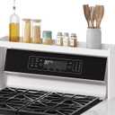 SpaceAid Bamboo Over the Stove Spice Holder Shelf, 31.5" Kitchen Organizer Stove Spice Top Rack, 11.6" Height Countertop Storage, Over Oven Back Sink Organization Shelf, White (Large)