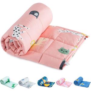 Sivio Weighted Blanket - 100% Cotton Weighted Blanket 5 lbs 36 x 48 inches, Washable Breathable Soft Heavy Blanket for Calm Sleeping for Home and School Nap, Pink Cat