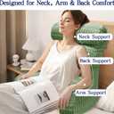 Back Pillow for Bed Sitting Up, Reading Pillow, Extra Large Arm Pillows for Adults for Back Support,Bed Pillow for Sitting up for Watching TV/Gaming/Relaxing Green, Large-For height over 5'4"-Weight 7.71 lbs