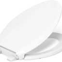 KOHLER 4636-RL-0 Cachet ReadyLatch Elongated Toilet Seat, Quiet-Close Lid, Contoured Seat, Grip-Tight Bumpers and Installation Hardware, White, 18.04"L x 14.18"W