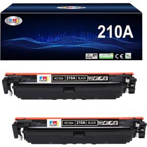 2 Pack Replacement for HP 210A Black Toner Cartridge W2100A Replacement for Color MFP 4301fdw 4301fdn Pro 4201dw 4201dn Series Printer Ink (with Chip)