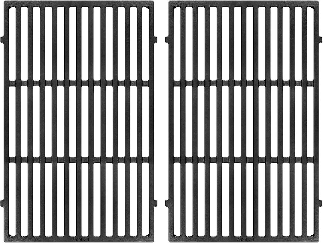 GGC 19.5" Grill Grates for Weber Genesis 300 Series, 7524/7528 Grill Parts Replacement for Weber E-310, E-320, E-330, S-310, S-320, S330, EP-310, EP-320, EP-330, 2 PCS Cast Iron Cooking Grid