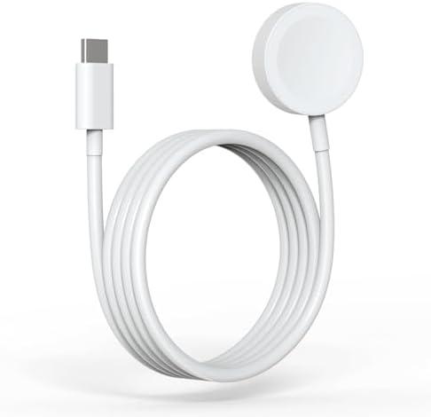Watch Charger for Apple Watch, USB C Fast Wireless Magnetic Charging Cable for iWatch, 1m Watch Cable Type C Portable Charging Cord Compatible with Apple Watch Series 10/9/8/7/6/5/4/3/2/1/Ultra 2/SE White