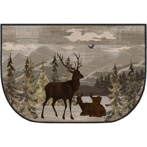 Demissle Fireplace Hearth Rug, Watercolor Deer, 24 x 59 Inch