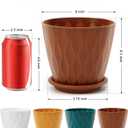 6 Inch Indoor Planter Pots with Drainage Hole and Tray Saucer,Flower Pots for Indoor Outdoor Garden Plants and Flowers, Multicolor, 5 Packs