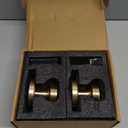 2 Packs Dummy Gold Door Knobs Satin Brass Interior Dummy Door Handle Single Sided Decorative, Zinc Alloy