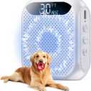 MALOK Dog Bark Deterrent Devices, 30ft Ultrasonic Anti Barking Device for Dogs, Rechargeable Bark Control Device with Adjustable Frequency & Range for Walking, Yard and Home Indoor & Outdoor Use (White)