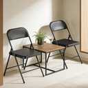 4 Pack Black Folding Chairs with Padded Cushion & Backrest, Comfortable Cushioned Seat with Durable Metal Frame, Portable Stackable Foldable Chair for Home, Office, Party, Indoor & Outdoor Events