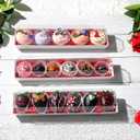 50 Pack 12 x 2.8 x 2.4 Inches Chocolated Covered Strawberries Boxes Macaron Boxes with Clear Lids, 12 Inches Long Bakery boxes with Window for Chocolate,truffle,Cocoa Bombs,Cookies