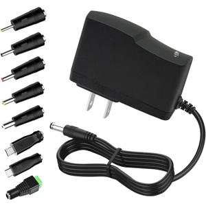 DC 6V 1A Power Supply 8 Tips 100-240V AC to DC Converter 6 Volt 1Amp Swithing Power Supply Adapter with 5.5mm x 2.5/2.1mm Plug 6V Transformer Power Supply for LED Light Strings Router Radio Speaker
