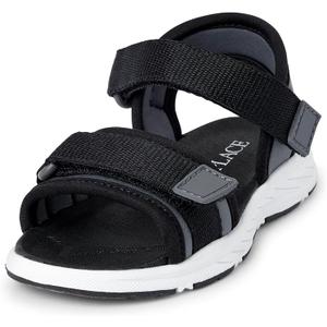 The Children's Place Baby Boys and Toddler Sporty Sandal with Adjustable Straps, 7, Black/Grey