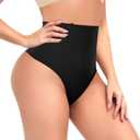 Thong Shapewear for Women Tummy Control Seamless High Waist Body Shaper Underwear Shaping Panties (Large, #17 Black (Low Waist))