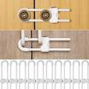 Jetec 10 Pieces Cabinet Locks for Babies, U-Shaped Proofing Drawers Safety Child Locks Adjustable, Easy to Use Childproof Latch for Knob Handle on Kitchen Door Storage Cupboard Closet (White)