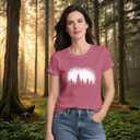 Hiking Shirts Women Nature T-Shirt Outdoor Camping Tee Tops (Pink, XXL)