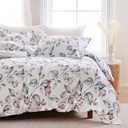 Ocharo 100% Cotton Duvet Cover King Size, Floral Reversible Duvet Cover Set with Zipper Closure, Soft 3 Pieces Rose Bedding Set with 2 Pillow Shams (20"x36")