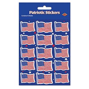 Beistle U S Flag Stickers Two Pack