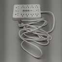 JouleLoom 10 FT Flat Plug Surge Protector Power Strip,11 Multiple AC Outlets with 6 USB Ports (2 USB C), 6 Feet Extension Cord, 1250W/10A, One Touch Switch Button, White