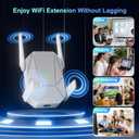 2026 AX1800 WiFi 6 Extender Signal Booster - Dual Band 2.4G/600Mbps & 5.8G/1200Mbps, WiFi Extender with Gigabit Port, 802.11AX Tech, 13999 Sq.Ft Long Range WiFi Repeater, Connects 105+ Devices