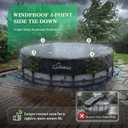 Uirway 14ft Round Pool Cover 600D Upgraded for Above Ground Pools, Heavy-Duty Solar Pool Cover with Windproof Reflective Lace-Up Drawstring, Swimming Pool Covers UV Protection, Anti-Slip Straps
