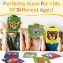26 PCS Alphabet Mask Cards, Colorful Alphabet ABC Flash Cards with Animal Mask, Giant Letter ABC Animal Faces Flash Learning Flashcards