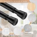 2 Pack Spring Tension Curtain Rod 32.5 to 58 inch Adjustable Extendable Tension Rods No Drilling Spring Loaded Curtain Rods for Window Door, Black