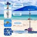 AMMSUN 8ft Large Beach Umbrellas for Sand with Sand Anchor, Air Vent