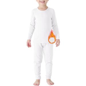 Thermal Underwear for Kids Toddler Winter Base Layer Long Johns Sets for Girls Boys (X-Large (110) /4T-5T, White)