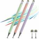 Stylus Pen for Touchscreen,3pcs 2in1 High Precision Sensitivity Stylus, Suitable for iPhone/ipad/Android Stylus for ipad,Compatible with Touch(Green/Purple/Rose Gold + 4Tips)