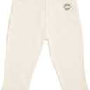 MON CHOU Organic Cotton Baby Pants - 100% Pima Cotton - Lightweight and Breathable Infant Pants for All Seasons - Ultra Soft, Luxury Ribbed Baby Leggings (Ivory, 6-9)