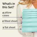 Split King 7 Piece Sheet Set - Comfy, Breathable & Cooling - Soft Hotel Luxury Bedding for Women, Men, Kids, Teens and Children - 1 Flat & 2 Fitted Sheets & 4 Pillowcases with Deep Pockets - Spa Blue