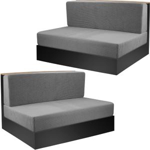 Tlswshsy RV Dinette Cushions Covers- RV Stretch Sofa Seat Slipcovers -Washable Loveseat Sofa Furniture Protector for RV Camper Car Bench (Grey 2 Backrest Covers & 2 Bench Covers)