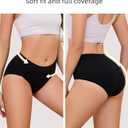 Women's Cotton Bikini Panties High Cut Full Coverage Hipster Breathable Soft Womens Bikini Comfort Underwear Cheeky (M)