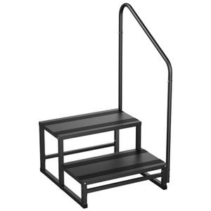 RV Steps with Handrail, 2 Steps RV Stairs with Non-Slip Tape
Heavy Duty Steel, 1 Handrail Support, Non-Slip Tape, Indoor or Outdoor Use for Campers, Hot Tubs, Mobile Homes, Porch