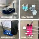 DeskBrick  Patented Non-Slip Steel-Weighted Desk Organizer & Cable Management Gadget, Versatile Cord, Phone & Accessory Holder for Office, Home & Desktop  Best Gift for Men. Pink (1 Pack)