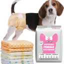 Dono Dog and Cat Diapers Female-60PCS, Disposable Female Dog Period Diaper for Heat with Wetness Indicator, Super Absorbent Doggie Puppy Diapers Female for XXS,Small Medium Large Dogs