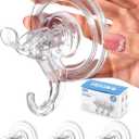 Antimbee 3 Pack Suction Cup Hooks, Clear Suction Cup Hanger, Removable Small Suction Cups for Shower, Bathroom, Glass, Door, Windows, Kitchen-Max Hanging up to 11 lbs on Smooth Surface (Transparent)