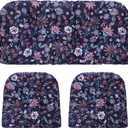  3 Pcs Wicker Chair Outdoor Cushion for Furniture, 1 Loveseat Seat and 2 U-Shape Cushion for Patio Furniture(Colorful Vine)