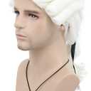 VGbeaty Man Colonial Judge Long Curly White Wig Halloween Costume Cosplay Wig