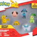 Pokmon Battle Figure 6 Pack - Features 2-Inch Pikachu, Joltik, Galarian Darumaka, Riolu, Chikorita and Cleffa Battle Figures