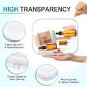 Hoolerry 3 Pcs Clear Hard Zipper Case Hard Plastic Zipper Pouch Makeup Bag Portable Travel Organizer for Cosmetics, Office Supplies, Documents & Toiletries(White,S, S/m, M)